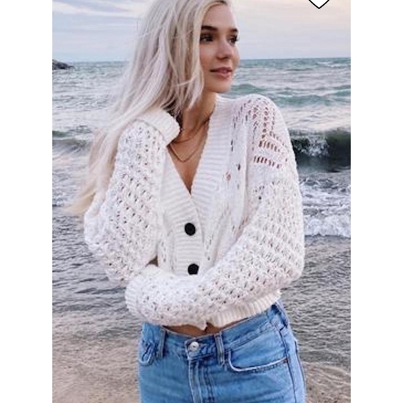 Free People Chloe Cardigan Cream XS - Picture 3 of 13